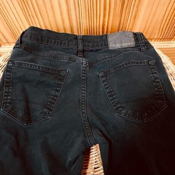 Aeropostale black denim mid rise ankle length 26 inseam skinny jeans pants 27 28 - Picture 2 of 6